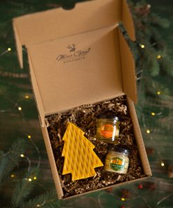 Egy kis kényeztetés, Neked! – Karácsonyi mézes gyertya ajándékcsomag (Doboz #1)