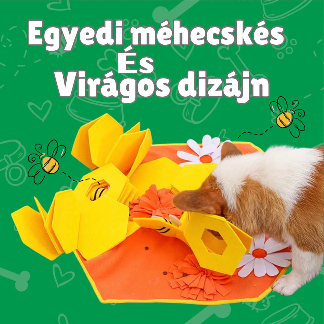 Méhecskés és Virágos szimat szőnyeg interaktív kutya játék