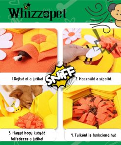 Méhecskés és Virágos szimat szőnyeg interaktív kutya játék