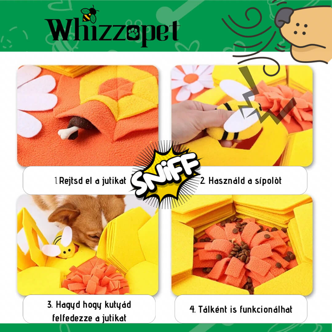 Méhecskés és Virágos szimat szőnyeg interaktív kutya játék