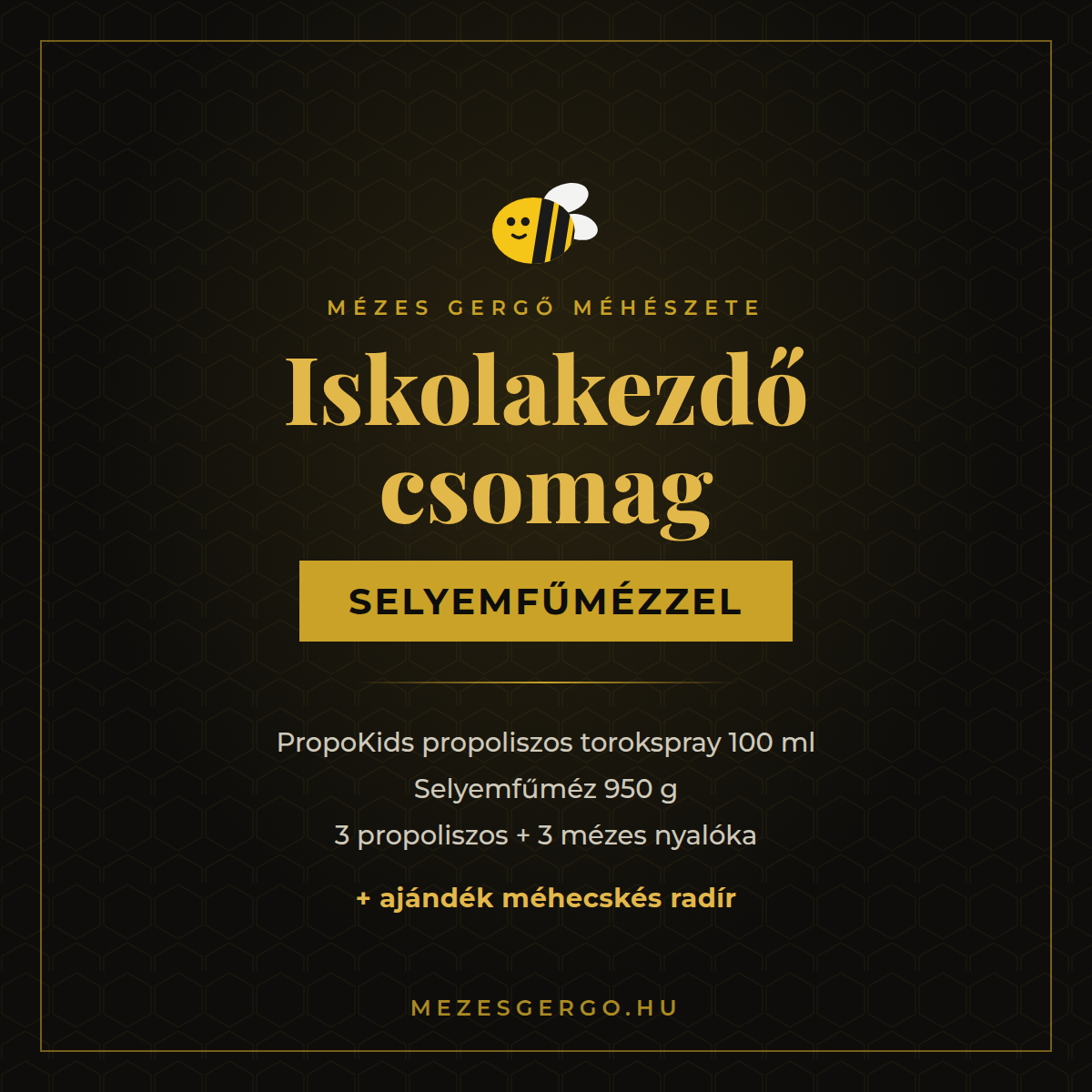 Iskolakezdő csomag selyemfűmézzel